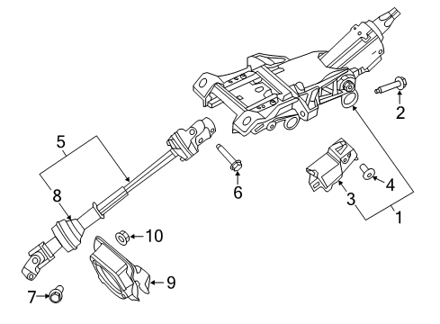 2019 Ford Explorer Steering Column & Wheel, Steering Gear & Linkage Diagram 2 - Thumbnail