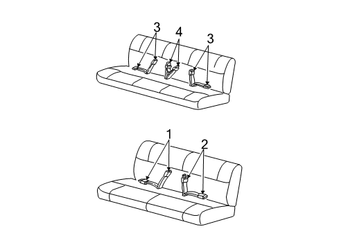 2004 Ford E-150 Rear Seat Belts Diagram 1 - Thumbnail