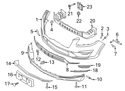 2019 Lincoln MKC Front Bumper Diagram