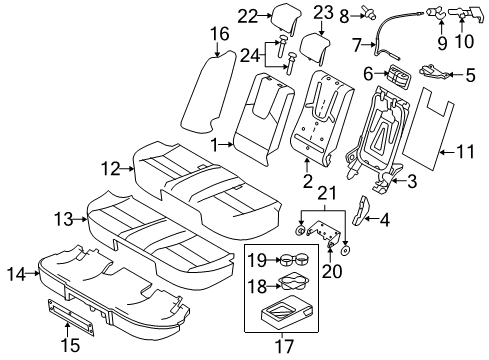 2012 Ford Fusion Pad - Rear Seat Back Diagram for BE5Z-5466801-A