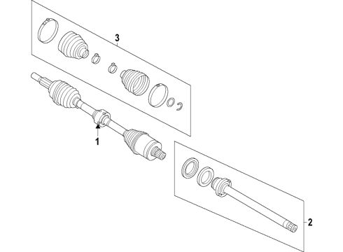 2021 Ford Mustang Mach-E Axle Shafts & Joints, Drive Axles Diagram