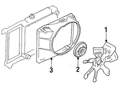 1997 Mercury Cougar Cooling System, Radiator, Water Pump, Cooling Fan Diagram 2 - Thumbnail