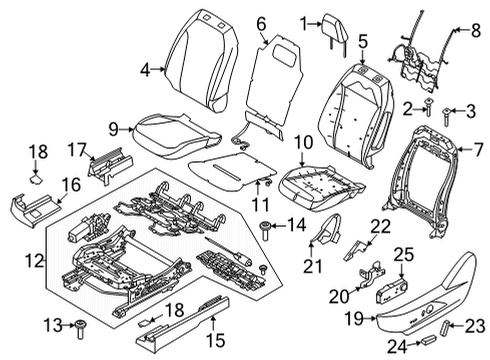 2023 Ford Mustang Mach-E COVER ASY - SEAT CUSHION Diagram for LK9Z-5862901-AA