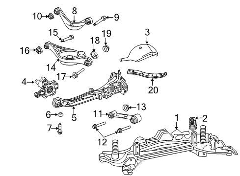 2010 Ford Fusion Rear Suspension, Control Arm Diagram 4 - Thumbnail