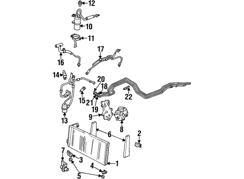 2000 Mercury Villager Core - Air Conditioning Evaporator Diagram for XF5Z-19860-AA