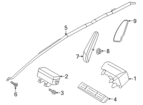 2020 Ford Police Responder Hybrid Air Bag Components Diagram 1 - Thumbnail