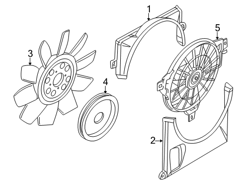 2005 Lincoln Aviator Cooling System, Radiator, Water Pump, Cooling Fan Diagram 1 - Thumbnail