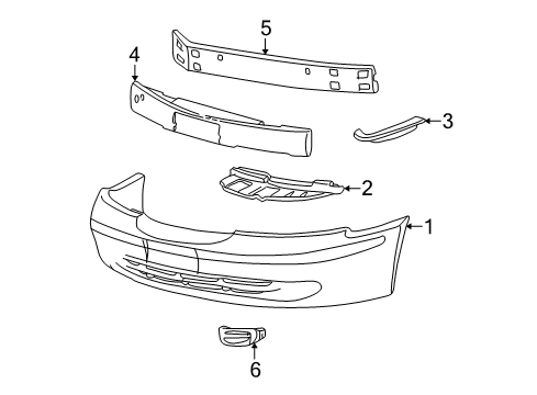 2000 Mercury Sable Kit - Bumper Repair Diagram for YF4Z-17E995-AA