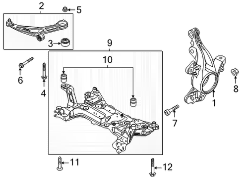 2023 Ford Bronco Sport Front Suspension Components, Lower Control Arm, Stabilizer Bar Diagram 2 - Thumbnail