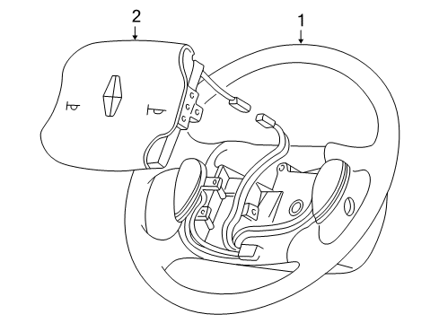 2002 Lincoln Blackwood Steering Column, Steering Wheel & Trim Diagram