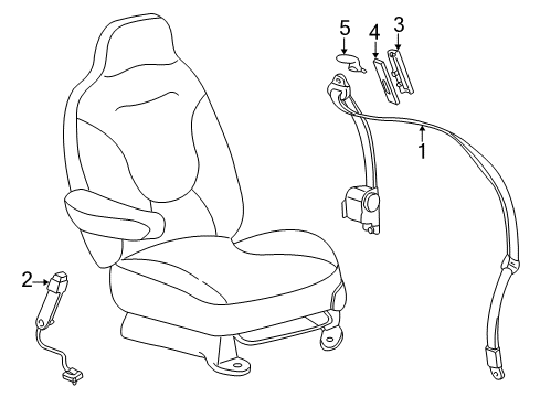 2005 Mercury Monterey Buckle Assembly - Seat Belt Diagram for 6F2Z-1760044-AA