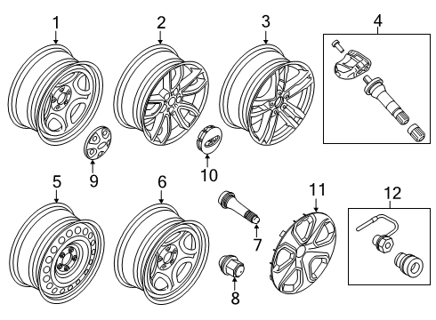 2020 Ford Police Interceptor Utility NUT - WHEEL Diagram for ACPZ-1012-N