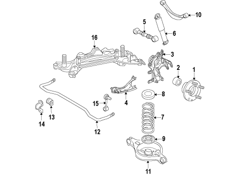 2011 Lincoln MKZ Bar - Rear Stabilizer Diagram for 7E5Z-5A772-A