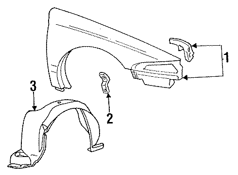 1994 Lincoln Mark VIII Shield Fender Diagram for F3LY16102A