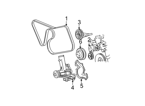 1999 Ford Mustang Belts & Pulleys, Maintenance Diagram 3 - Thumbnail