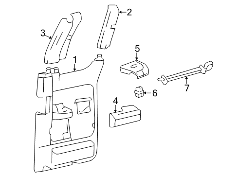 2005 Ford F-150 Panel Assembly - Door Trim Diagram for 4L3Z-1827406-CAA