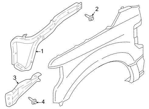 2023 Ford F-350 Super Duty Inner Components - Fender Diagram