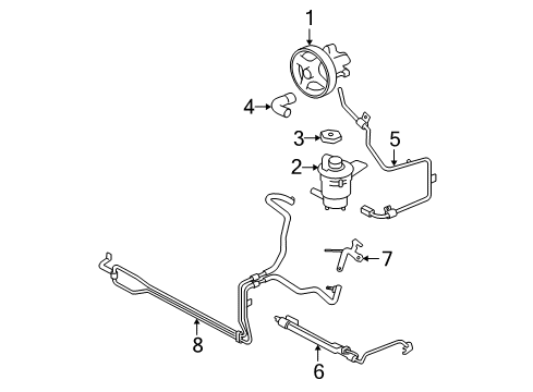 2009 Ford Mustang P/S Pump & Hoses, Steering Gear & Linkage Diagram 4 - Thumbnail