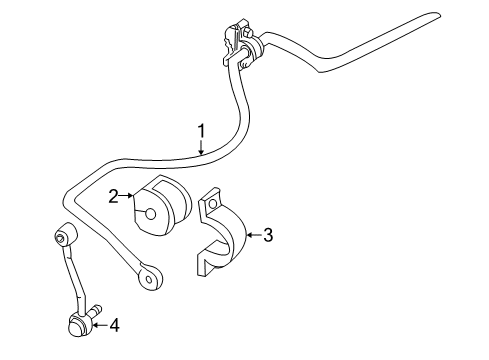 2003 Ford Explorer Sport Stabilizer Bar & Components - Rear Diagram