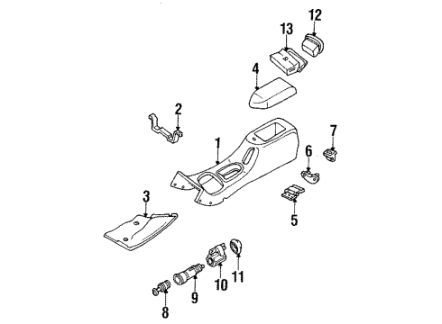 1995 Mercury Mystique Panel Assembly Console Diagram for F5RY54045A36H