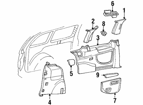 1996 Ford Windstar Ashtray Diagram for F58Z-1630702-B