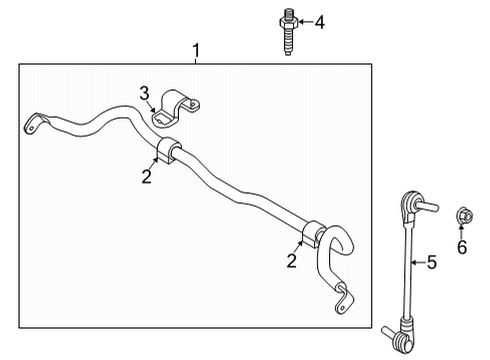 2023 Ford Maverick Stabilizer Bar & Components - Front Diagram