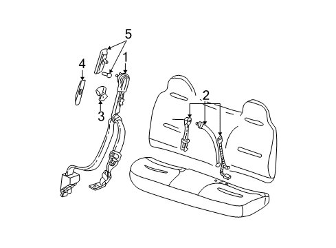 2002 Ford F-350 Super Duty Seat Belt Diagram 1 - Thumbnail