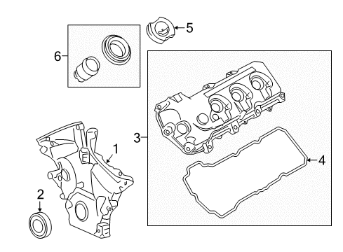 2010 Lincoln MKT Valve & Timing Covers Diagram