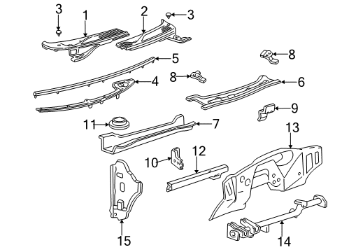 2003 Ford F-150 Cab Cowl Diagram 1 - Thumbnail