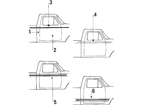 1984 Ford F-250 Door & Components, Body Diagram