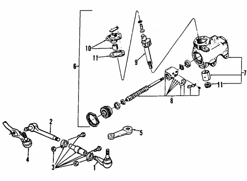 1984 Ford Bronco II P/S Pump & Hoses, Steering Gear & Linkage Diagram 3 - Thumbnail