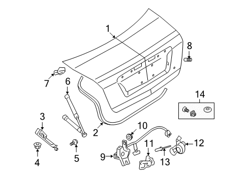 2010 Ford Fusion Trunk Lid Diagram 1 - Thumbnail