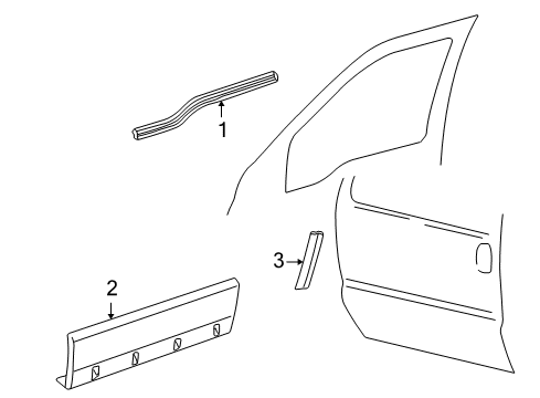 2003 Ford Excursion Exterior Trim - Front Door Diagram 1 - Thumbnail