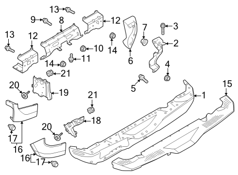 2021 Ford Bronco Bumper & Components - Rear Diagram 1 - Thumbnail