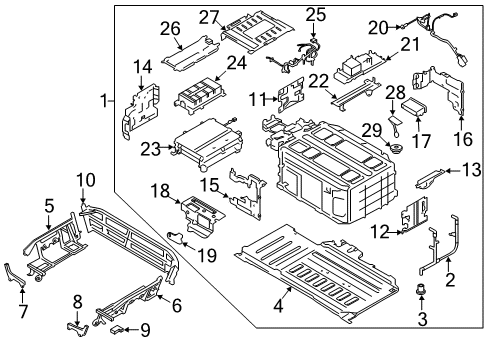 2014 Ford Fusion Support - Battery Tray Diagram for DG9Z-10A666-A