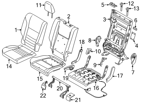 2014 Ford C-Max Cover - Seat Back Latch Diagram for CJ5Z-7861348-AB