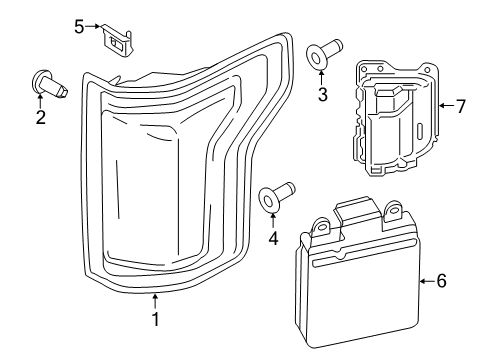 2017 Ford F-150 LAMP ASY - REAR, STOP AND FLAS Diagram for HL3Z-13404-H