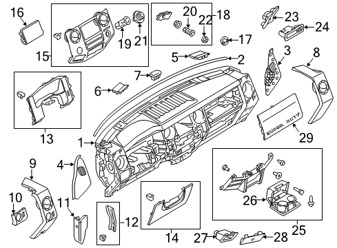 2011 Ford F-350 Super Duty Cover - Radio Opening Diagram for 8C3Z-2504371-AA