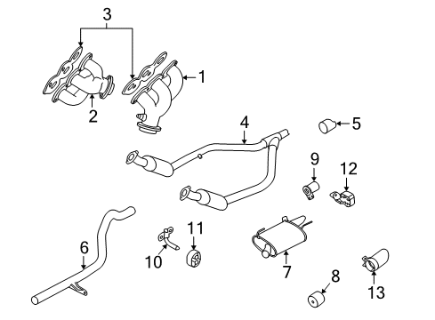 2007 Ford Mustang Muffler Assembly - Front Diagram for 8R3Z-5230-L