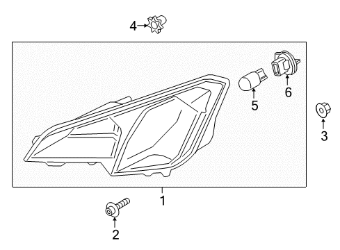 2021 Ford EcoSport Lamp Assembly - Side Marker Diagram for GN1Z-13200-AD