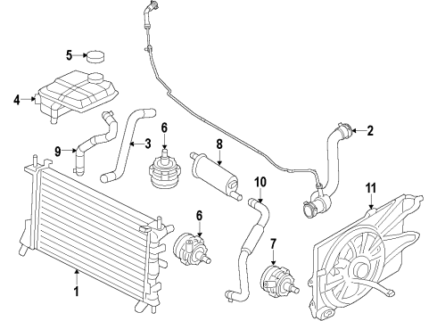 2014 Ford Focus Cooling System, Radiator, Water Pump, Cooling Fan Diagram 4 - Thumbnail