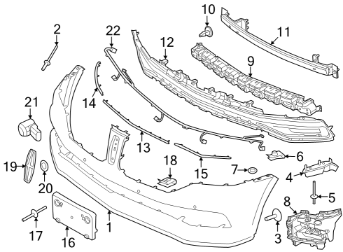 2015 Lincoln Navigator Grille - Bumper Diagram for FL7Z-17K945-CA