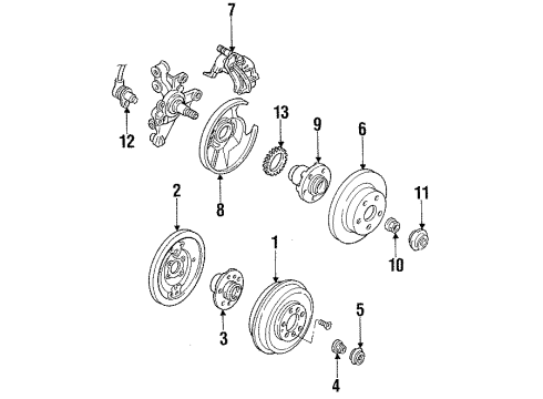 1995 Ford Probe Brake Caliper Assembly-Less Pads Diagram for F52Z-2V552-ARM