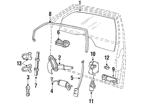 1994 Ford Tempo Front Door Diagram 2 - Thumbnail