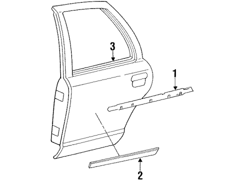 2000 Ford Crown Victoria Exterior Trim - Rear Door Diagram