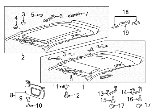 2016 Lincoln MKX Retainer - Sun Visor Diagram for FT4Z-7804132-AD