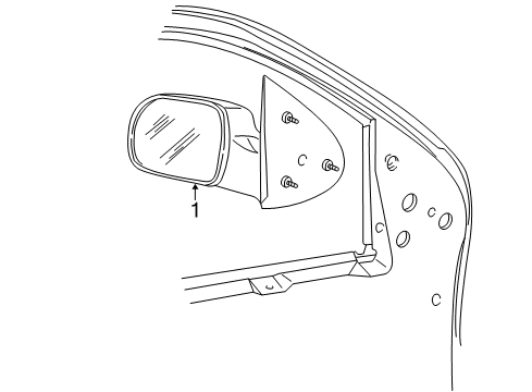 2005 Mercury Monterey Mirror Assy - Rear View Outer Diagram for 3F2Z-17683-BAB