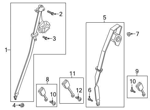 2024 Ford Expedition Second Row Seat Belts Diagram