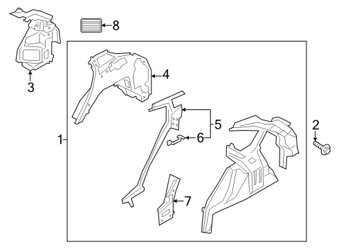 2022 Ford Escape Inner Structure - Quarter Panel Diagram