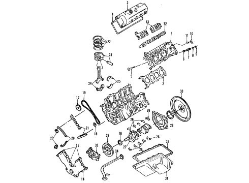 1994 Mercury Cougar Cylinder Block Diagram for F4AZ-6009-ARM